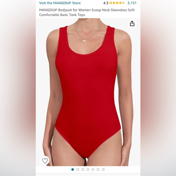 *SOLD* Red Bodysuit, Size XXL - Picture 6 of 8